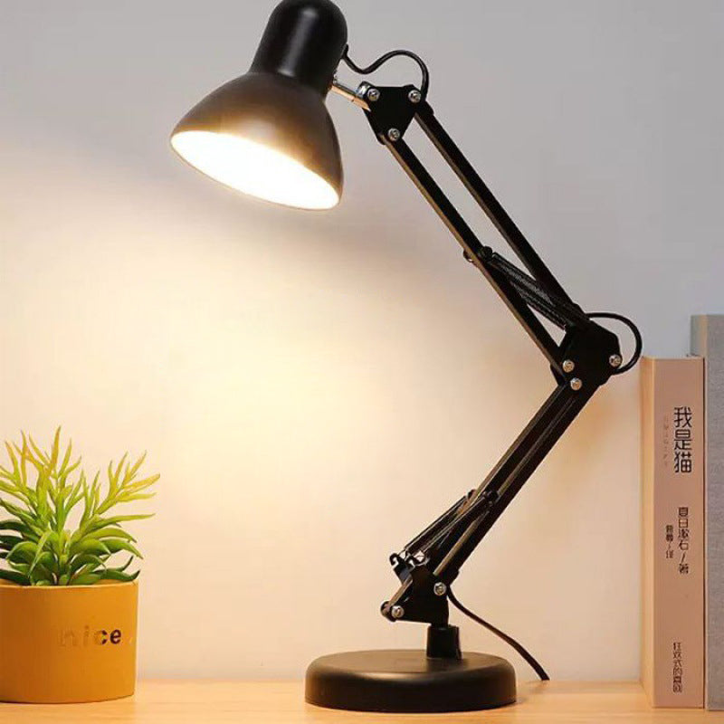 Lampe de table contemporaine nordique réglable avec bras en fer rond 1 lumière pour chambre 