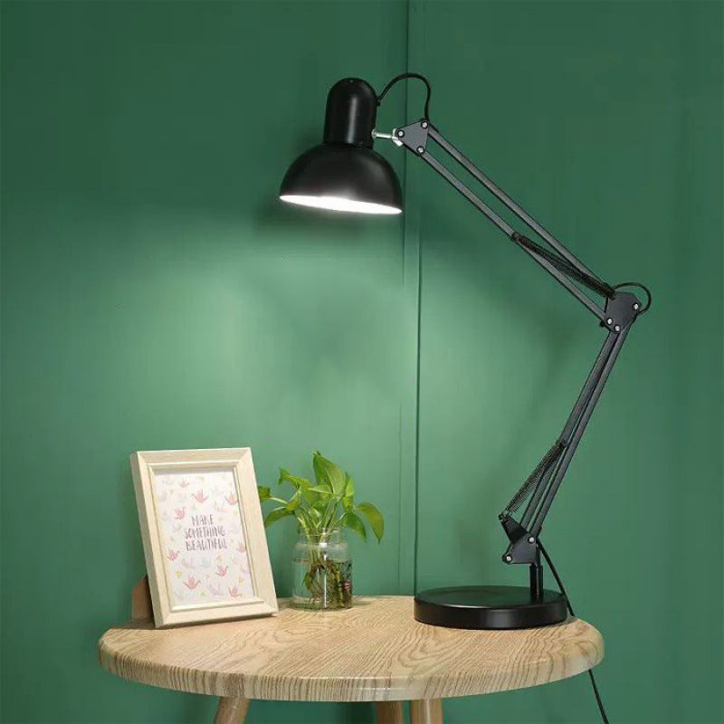 Lampe de table contemporaine nordique réglable avec bras en fer rond 1 lumière pour chambre 