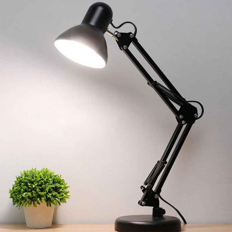 Lampe de table contemporaine nordique réglable avec bras en fer rond 1 lumière pour chambre 