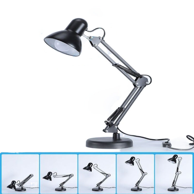 Lampe de table contemporaine nordique réglable avec bras en fer rond 1 lumière pour chambre 