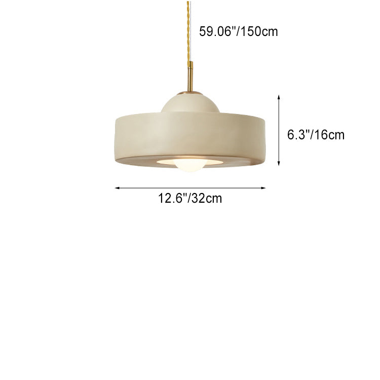 Contemporary Scandinavian Iron Resin Round 1-Light Pendant Light For Living Room