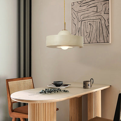 Contemporary Scandinavian Iron Resin Round 1-Light Pendant Light For Living Room