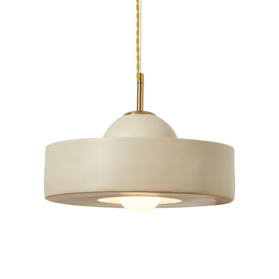 Contemporary Scandinavian Iron Resin Round 1-Light Pendant Light For Living Room