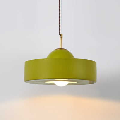 Contemporary Scandinavian Iron Resin Round 1-Light Pendant Light For Living Room
