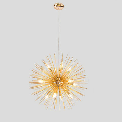 Matériel de luxe contemporain Boule en verre Pissenlit doré Lustre à 12 lumières pour salon 