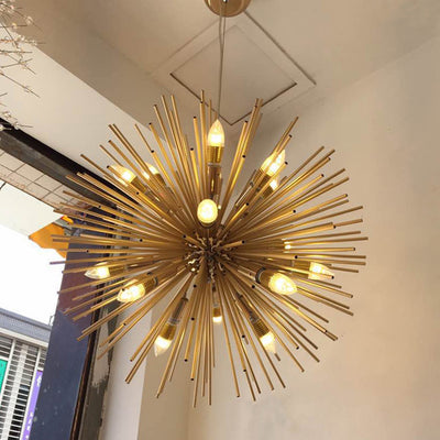 Matériel de luxe contemporain Boule en verre Pissenlit doré Lustre à 12 lumières pour salon 