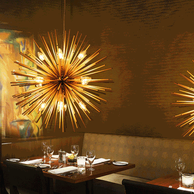 Matériel de luxe contemporain Boule en verre Pissenlit doré Lustre à 12 lumières pour salon 
