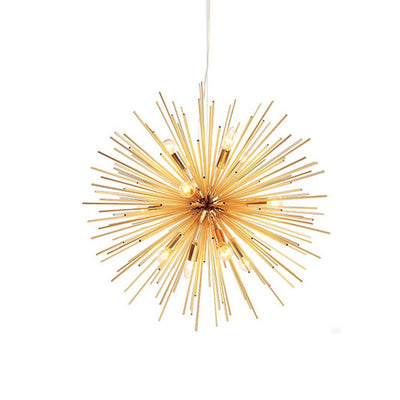 Matériel de luxe contemporain Boule en verre Pissenlit doré Lustre à 12 lumières pour salon 
