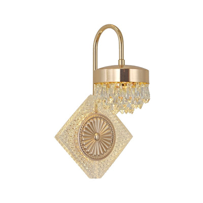 Lampe murale LED en acrylique et cristal rond de luxe contemporain pour le salon 