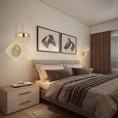 Lampe murale LED en acrylique et cristal rond de luxe contemporain pour le salon 