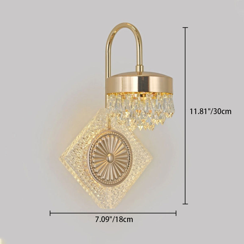 Lampe murale LED en acrylique et cristal rond de luxe contemporain pour le salon 