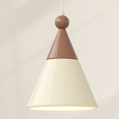 Contemporary Nordic Hardware Resin Conical 1-Light Pendant Light For Bedroom