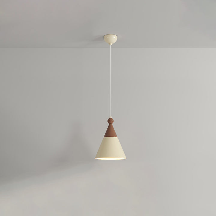 Contemporary Nordic Hardware Resin Conical 1-Light Pendant Light For Bedroom