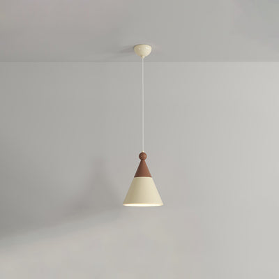 Contemporary Nordic Hardware Resin Conical 1-Light Pendant Light For Bedroom