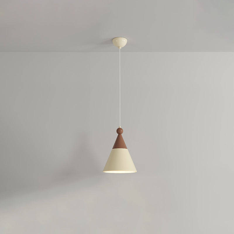 Contemporary Nordic Hardware Resin Conical 1-Light Pendant Light For Bedroom