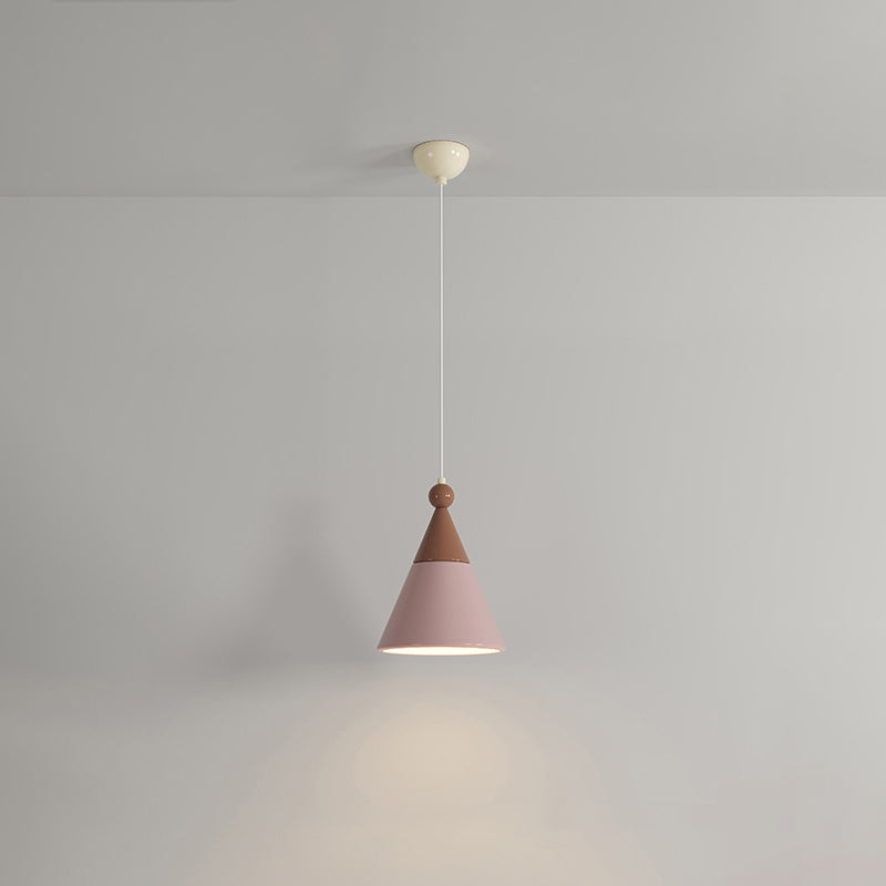 Contemporary Nordic Hardware Resin Conical 1-Light Pendant Light For Bedroom