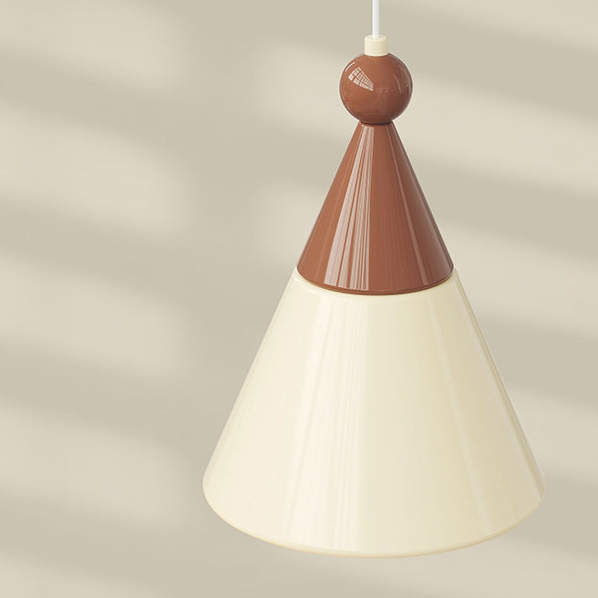 Contemporary Nordic Hardware Resin Conical 1-Light Pendant Light For Bedroom