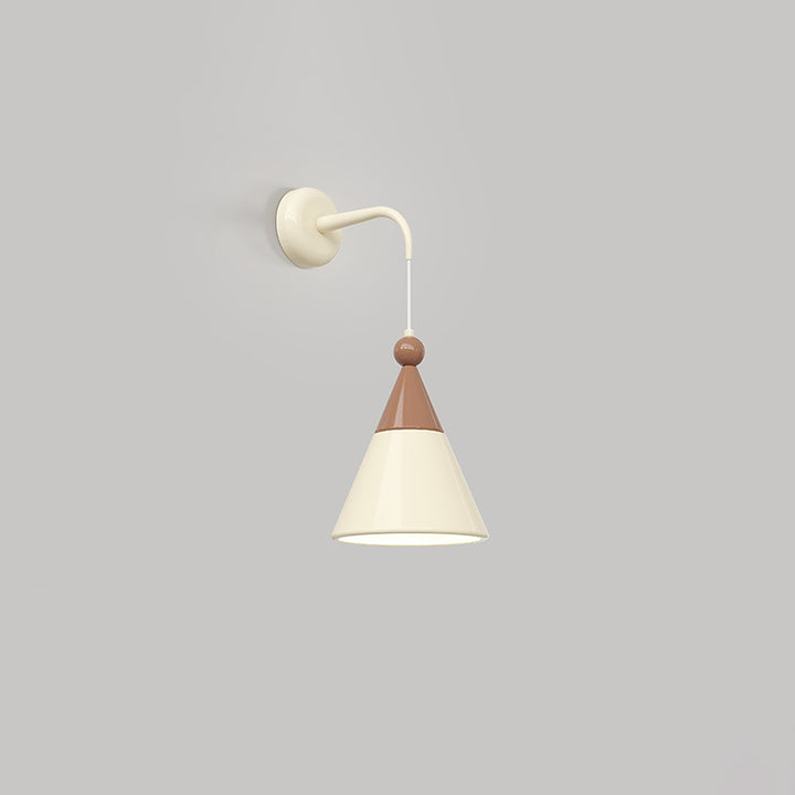 Contemporary Nordic Hardware Resin Conical 1-Light Wall Sconce Lamp For Bedroom