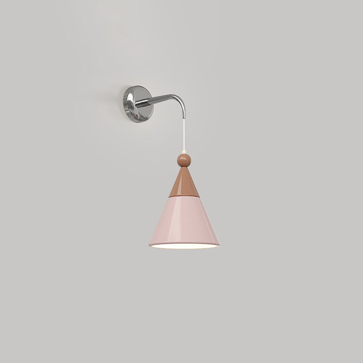 Contemporary Nordic Hardware Resin Conical 1-Light Wall Sconce Lamp For Bedroom