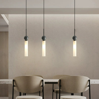 Lustre suspendu moderne de luxe en cuivre et marbre à 1 lumière pour salon 