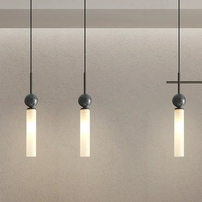 Lustre suspendu moderne de luxe en cuivre et marbre à 1 lumière pour salon 