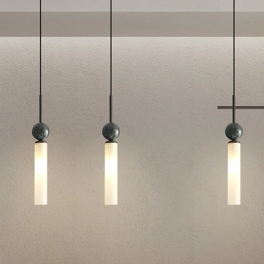 Lustre suspendu moderne de luxe en cuivre et marbre à 1 lumière pour salon 
