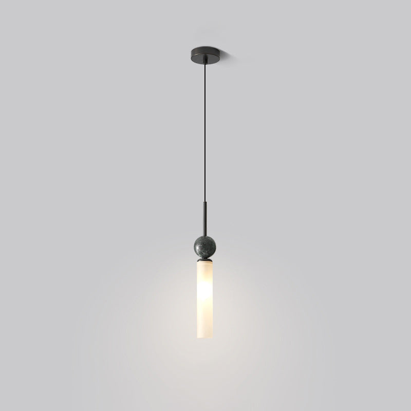 Lustre suspendu moderne de luxe en cuivre et marbre à 1 lumière pour salon 