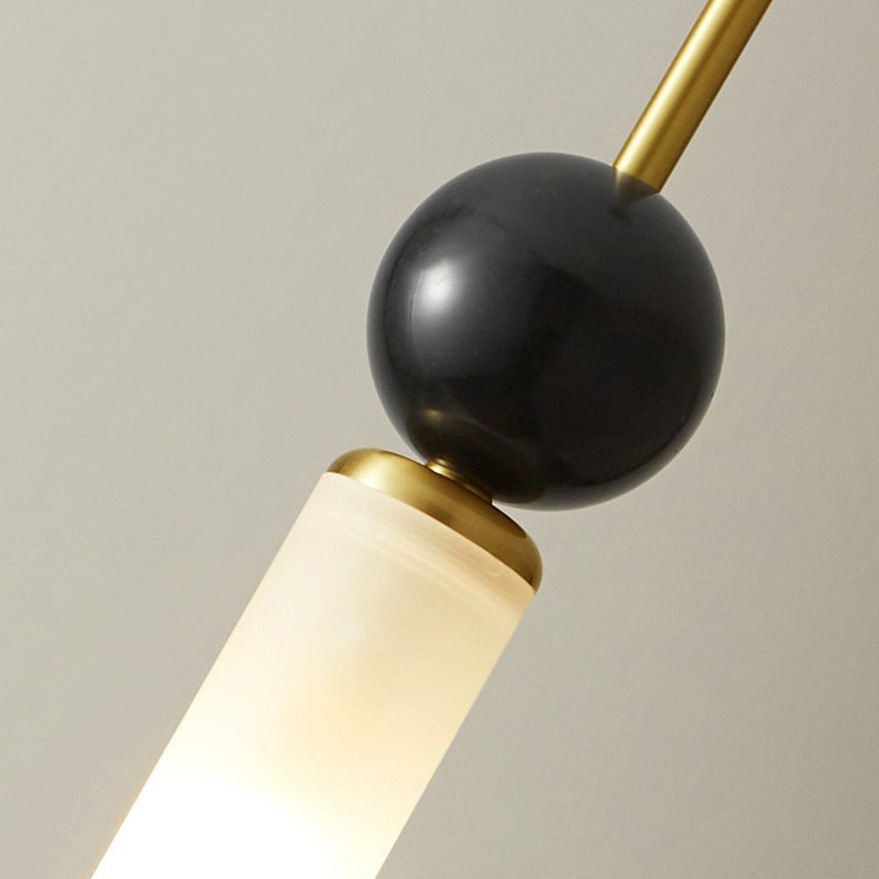 Lustre suspendu moderne de luxe en cuivre et marbre à 1 lumière pour salon 