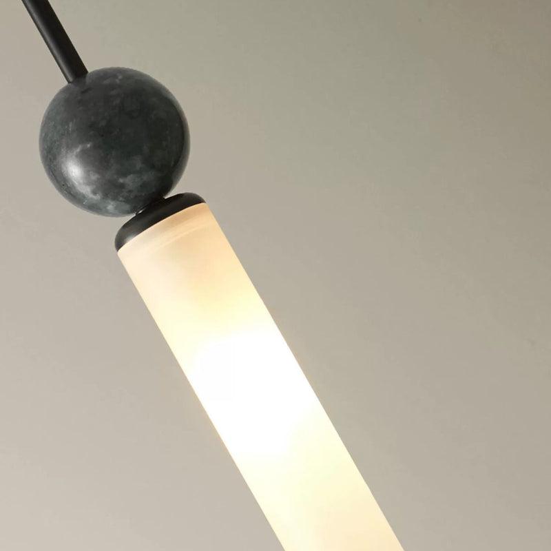 Lustre suspendu moderne de luxe en cuivre et marbre à 1 lumière pour salon 