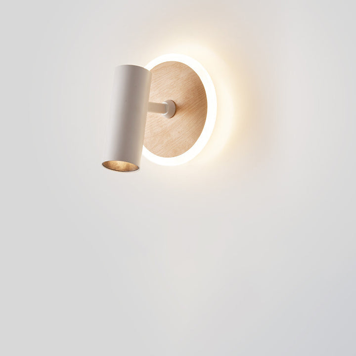 Moderne minimalistische Eisen-Imitation Holzmaserung Acryl LED-Strahler Wandleuchte für Schlafzimmer 