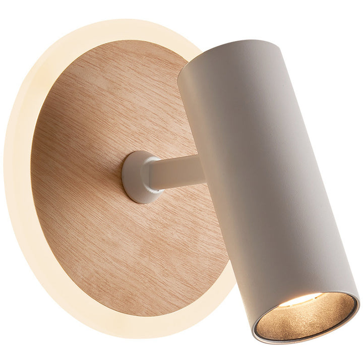 Moderne minimalistische Eisen-Imitation Holzmaserung Acryl LED-Strahler Wandleuchte für Schlafzimmer 