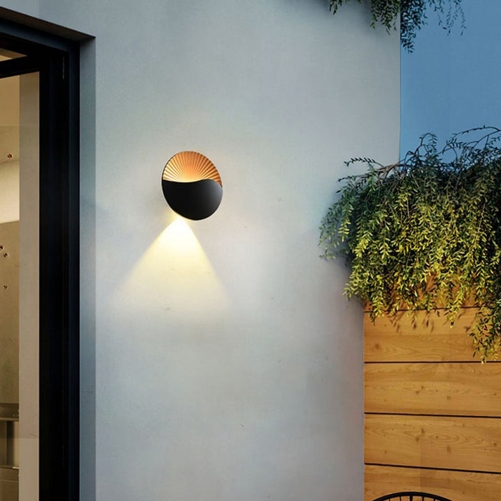 Lámpara Aplique de Pared LED Redonda de PC de Aluminio de Simplicidad Moderna para Jardín 