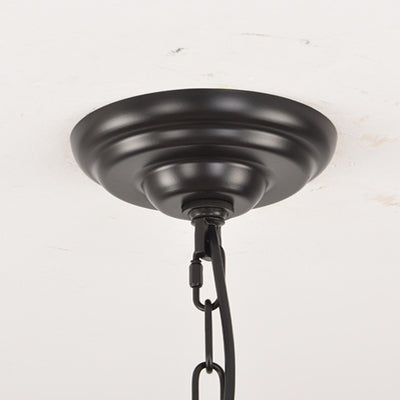 Araña de luces de hierro en forma de círculo con vidrio de 20/36 luces para comedor estilo casa de campo tradicional 