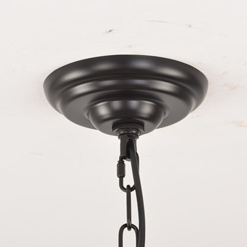 Araña de luces de hierro en forma de círculo con vidrio de 20/36 luces para comedor estilo casa de campo tradicional 