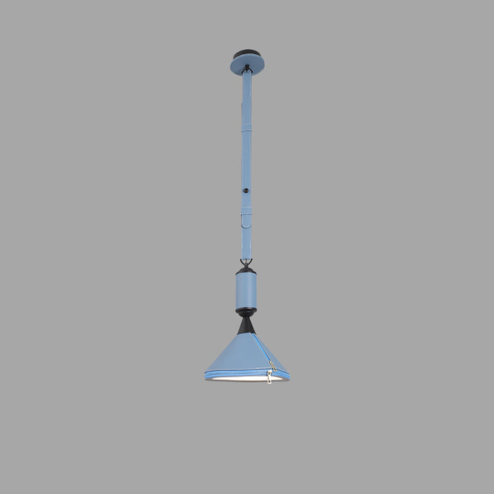Lámpara colgante contemporánea escandinava de cuero cónica acrílica de 1 luz para dormitorio 