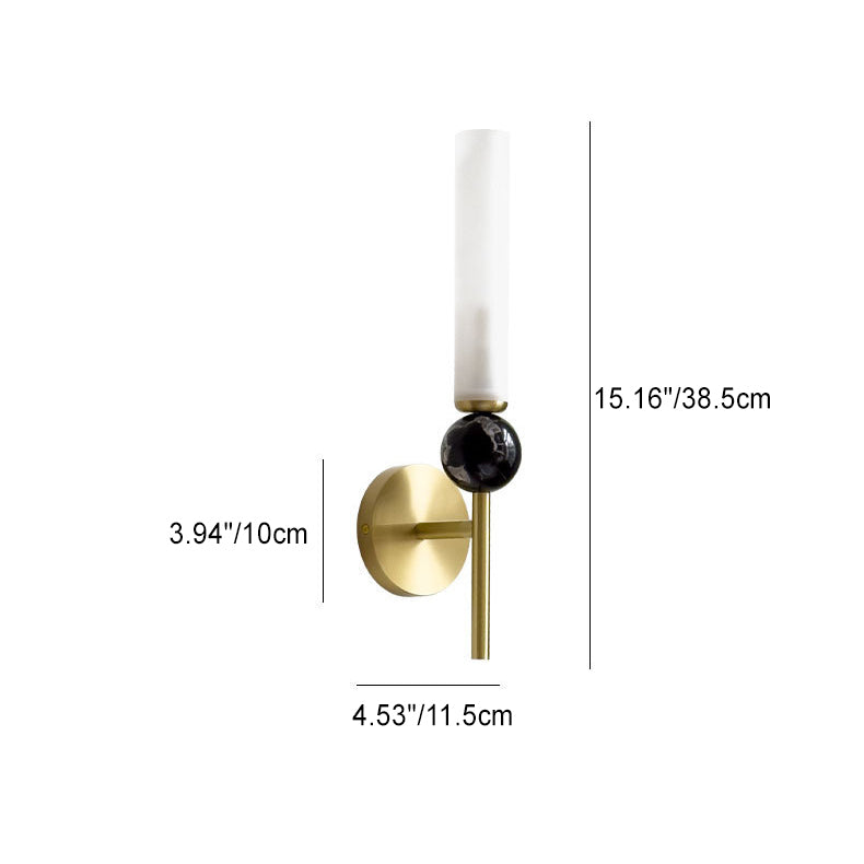 Lampe murale 1 lumière avec abat-jour acrylique en marbre cuivre moderne et luxueux pour chevet 