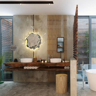 Moderne kreative Wasserspritzer Edelstahl Acryl LED Wandleuchte für Badezimmer 