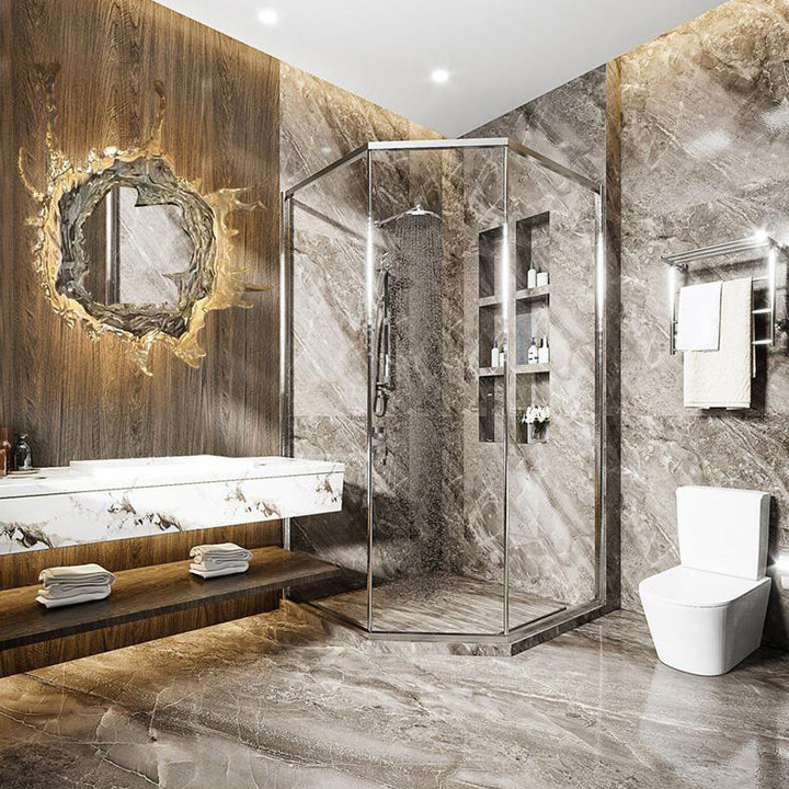 Moderne kreative Wasserspritzer Edelstahl Acryl LED Wandleuchte für Badezimmer 
