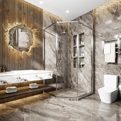 Moderne kreative Wasserspritzer Edelstahl Acryl LED Wandleuchte für Badezimmer 