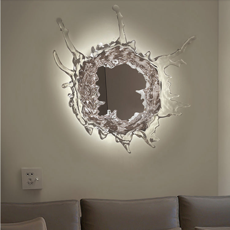 Moderne kreative Wasserspritzer Edelstahl Acryl LED Wandleuchte für Badezimmer 