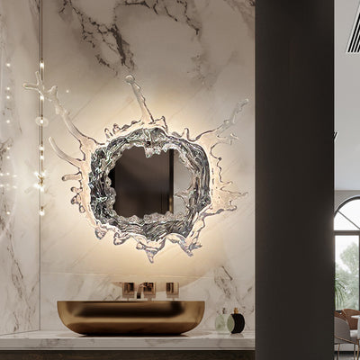 Moderne kreative Wasserspritzer Edelstahl Acryl LED Wandleuchte für Badezimmer 