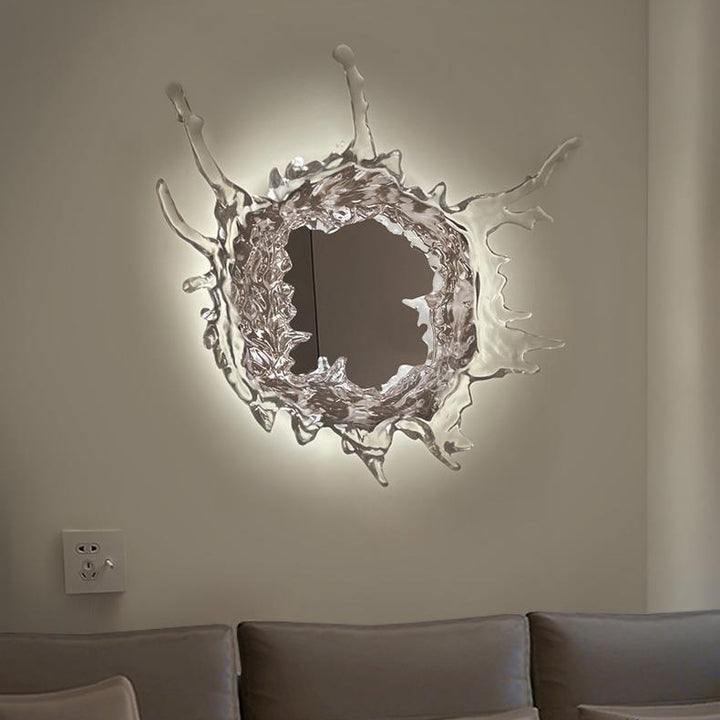Moderne kreative Wasserspritzer Edelstahl Acryl LED Wandleuchte für Badezimmer 