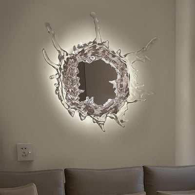 Moderne kreative Wasserspritzer Edelstahl Acryl LED Wandleuchte für Badezimmer 