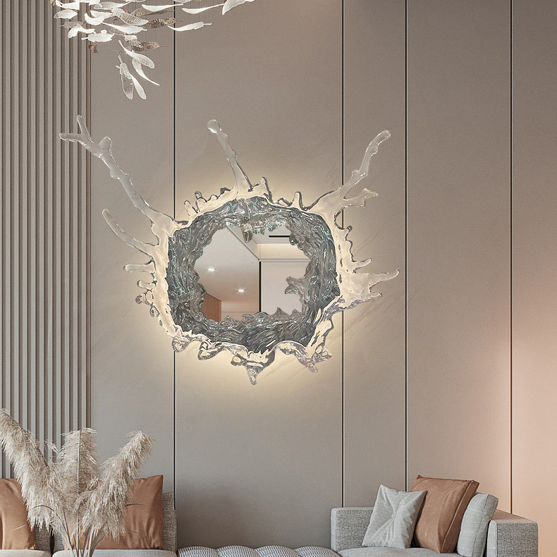Moderne kreative Wasserspritzer Edelstahl Acryl LED Wandleuchte für Badezimmer 