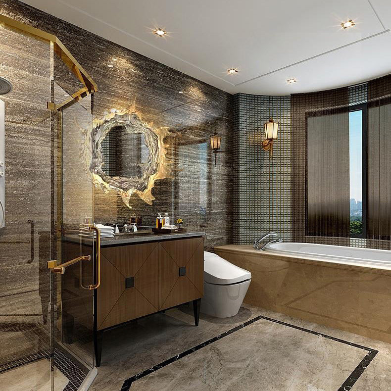 Moderne kreative Wasserspritzer Edelstahl Acryl LED Wandleuchte für Badezimmer 