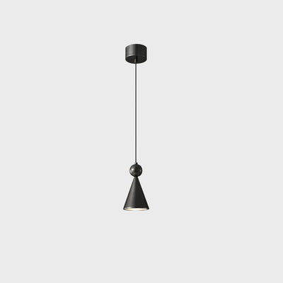 Lustre LED conique géométrique en cuivre moderne et luxueux pour salon 