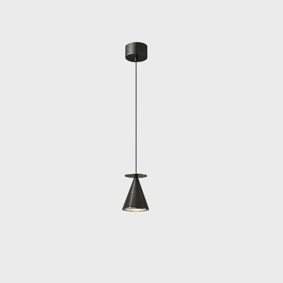 Lustre LED conique géométrique en cuivre moderne et luxueux pour salon 
