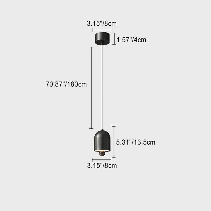 Moderner minimalistischer LED-Pendelleuchte mit geometrischem Glockenschirm aus Vollkupfer für das Wohnzimmer 