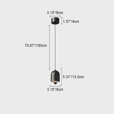 モダンミニマリストフルカッパー幾何学的ベルシェードLEDペンダントライトリビングルーム用 