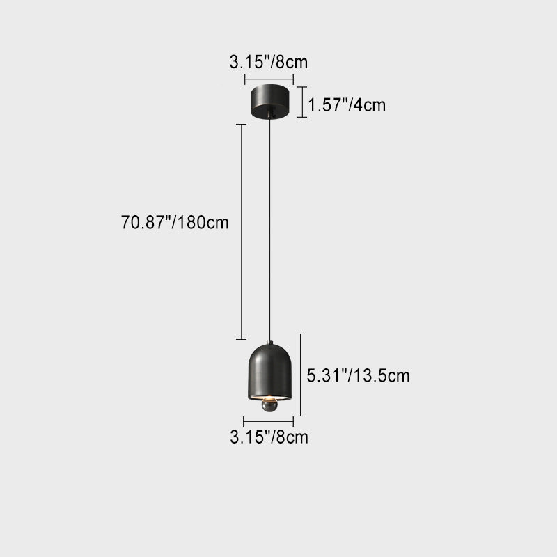 モダンミニマリストフルカッパー幾何学的ベルシェードLEDペンダントライトリビングルーム用 